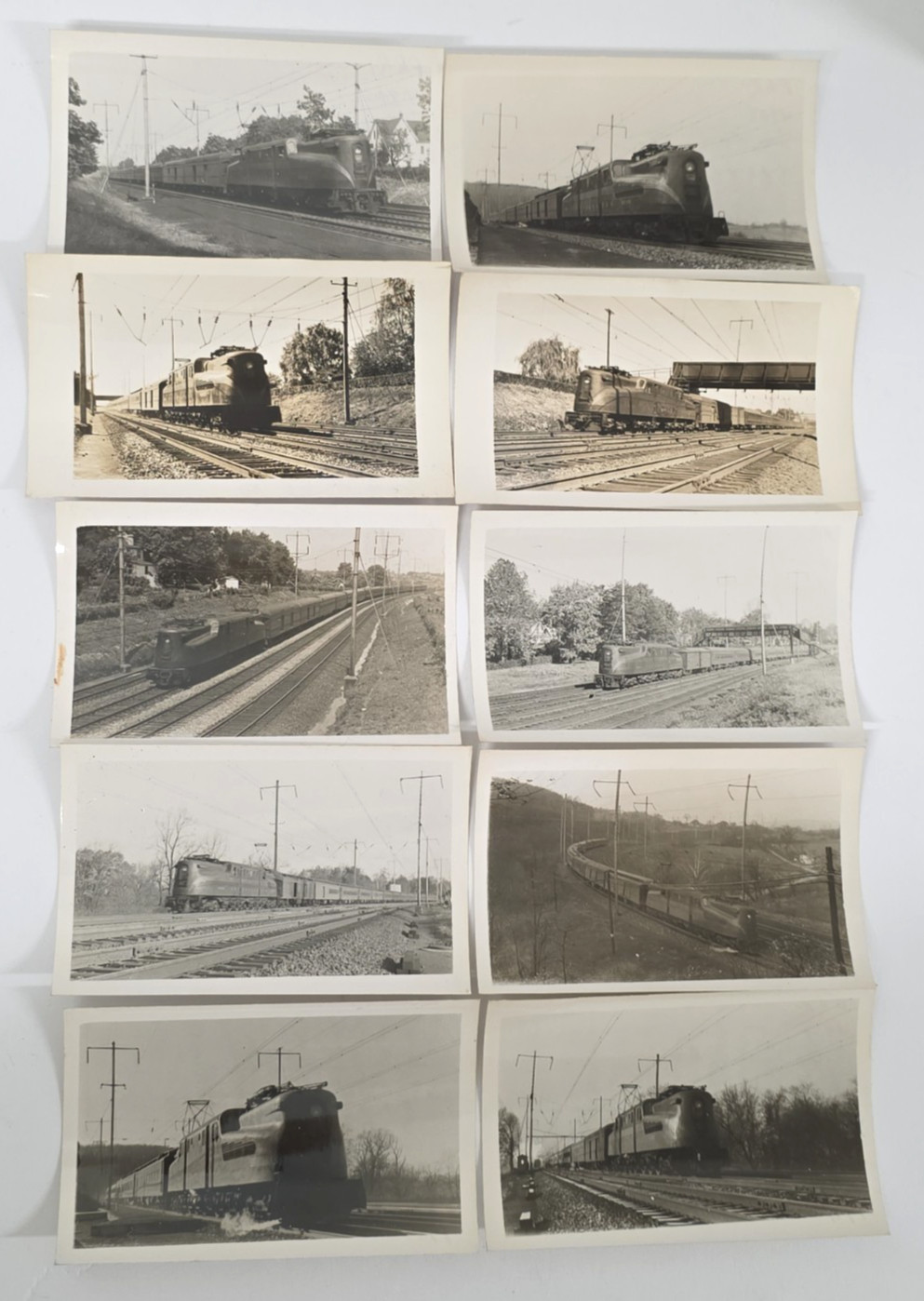 C. 1940s Pennsylvania Railroad PRR GG1 GG-1 Locomotive Photo Lot Of 10