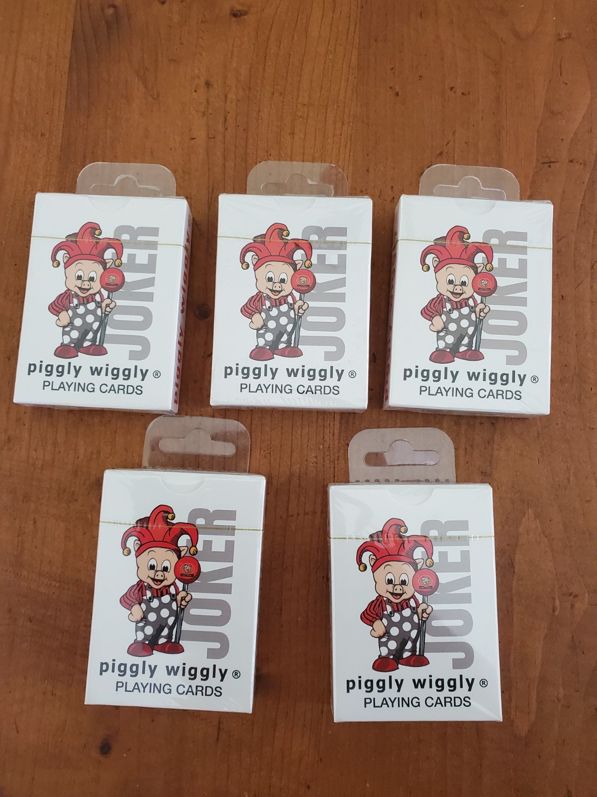 5 decks of Piggly Wiggly Playing Cards Promo Item New in Box