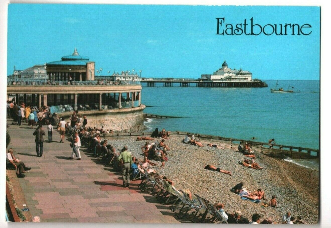 Postcard Eastbourne UK England Sussex Lower Promenade & Bandstand