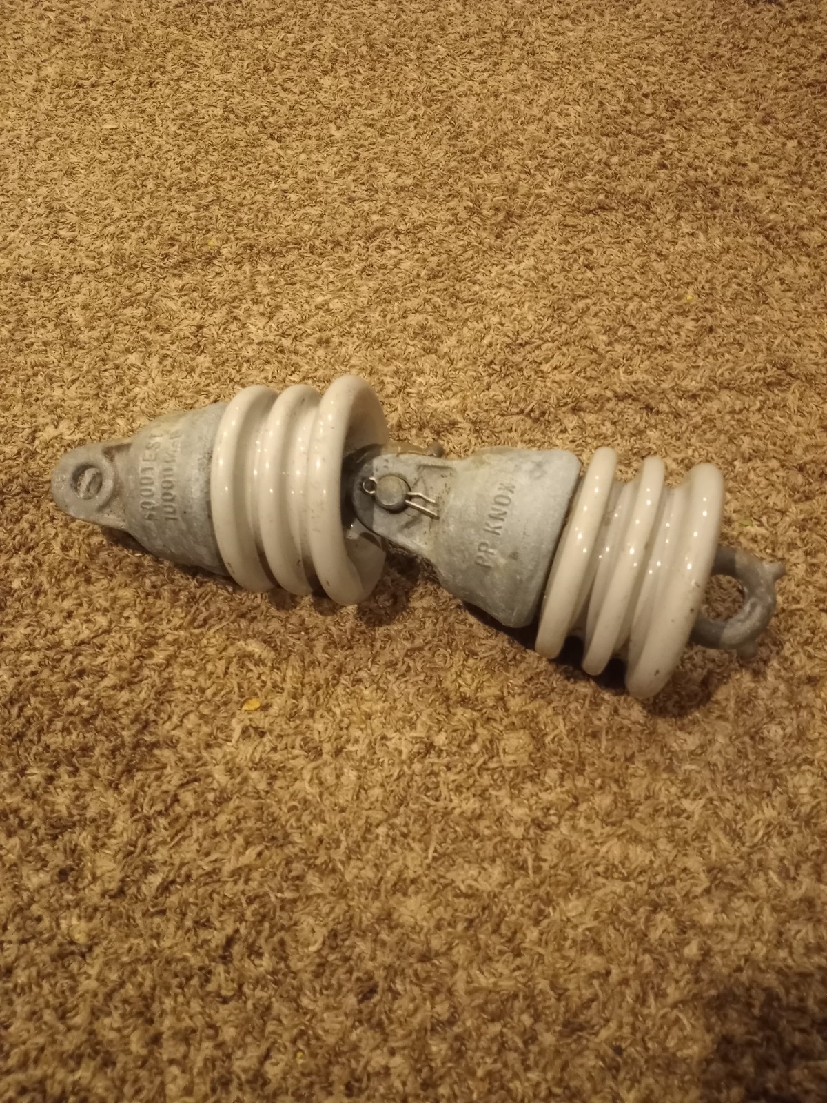 Lot Of 2 Porcelain/Ceramic High Voltage Electrical Power Line Insulators PP Knox