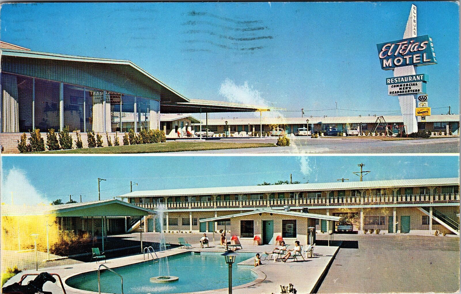 Lubbock TX-Texas, El Tejas Motel And Restaurant, Vintage Postcard