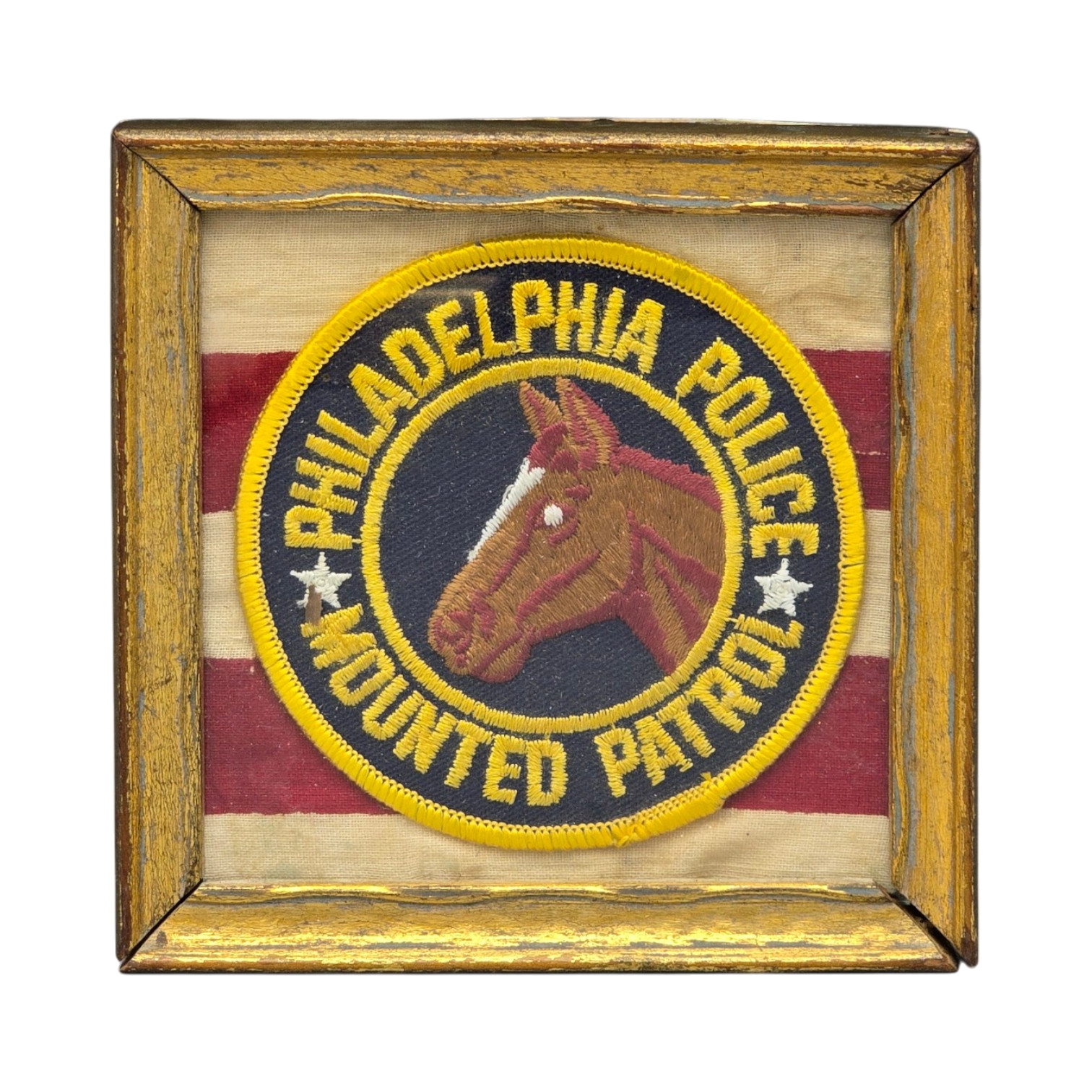 Framed Vintage Philadelphia Police Mounted Patrol Patch