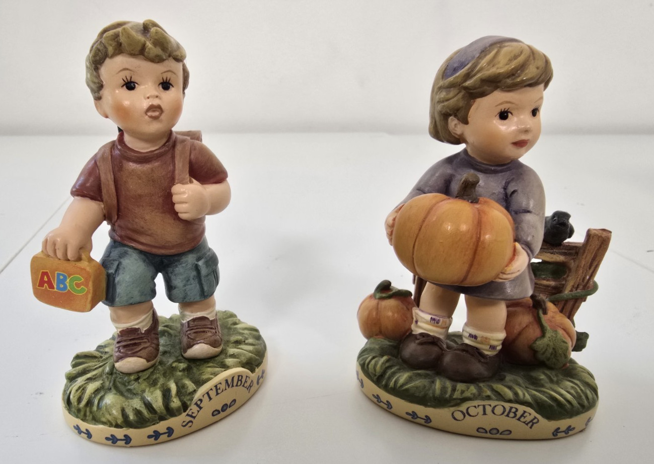 MJ Hummel 2016 Calendar Figurines September October Set Danbury Mint COA