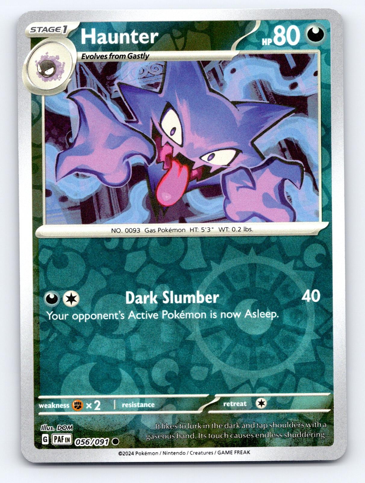 Haunter 056/091 Common Paldean Fates Pokemon Reverse Holo Near Mint