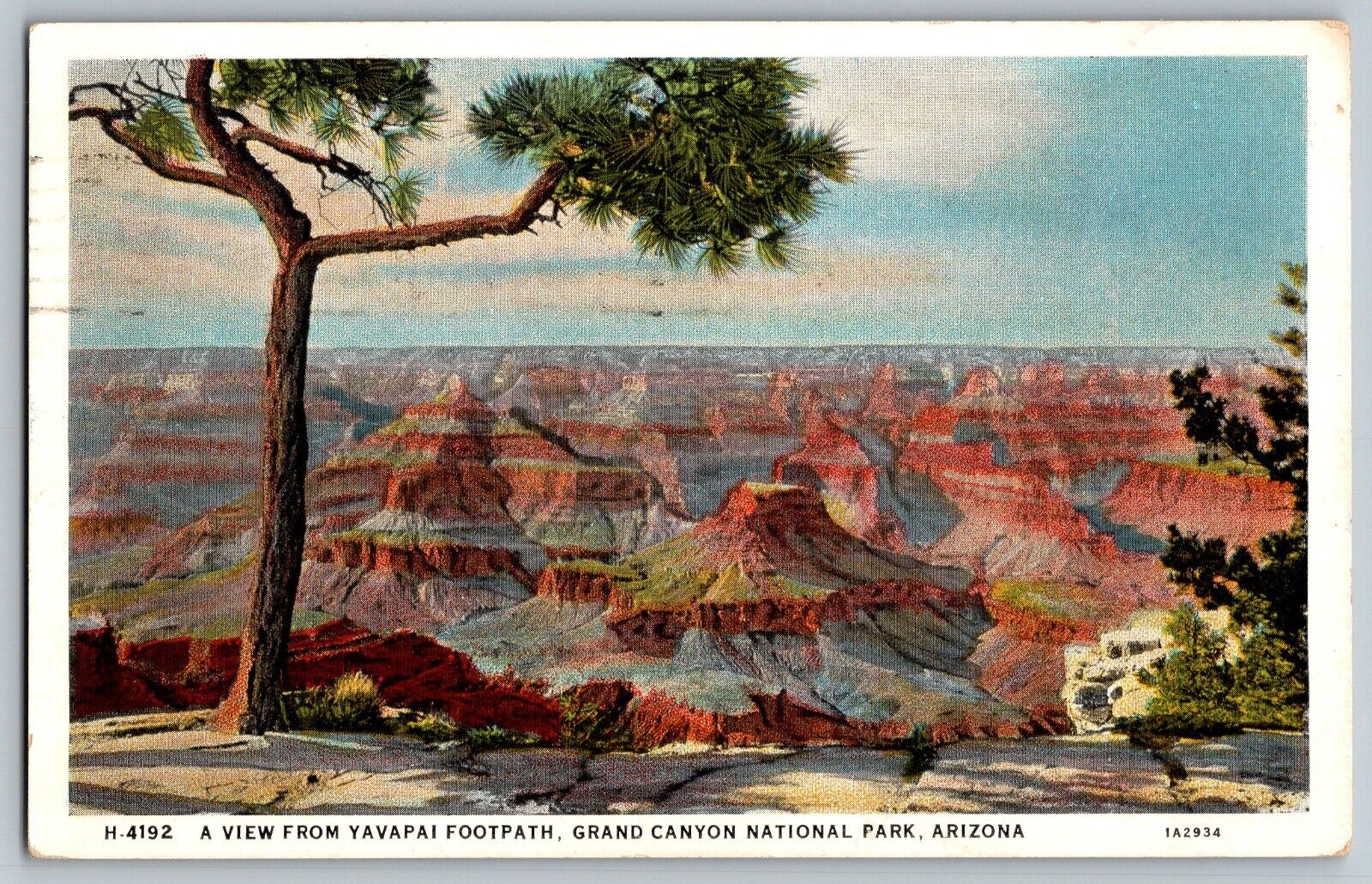 Arizona - View from Yavapai Footpath, Grand Canyon Nat\'l Park - Vintage Postcard