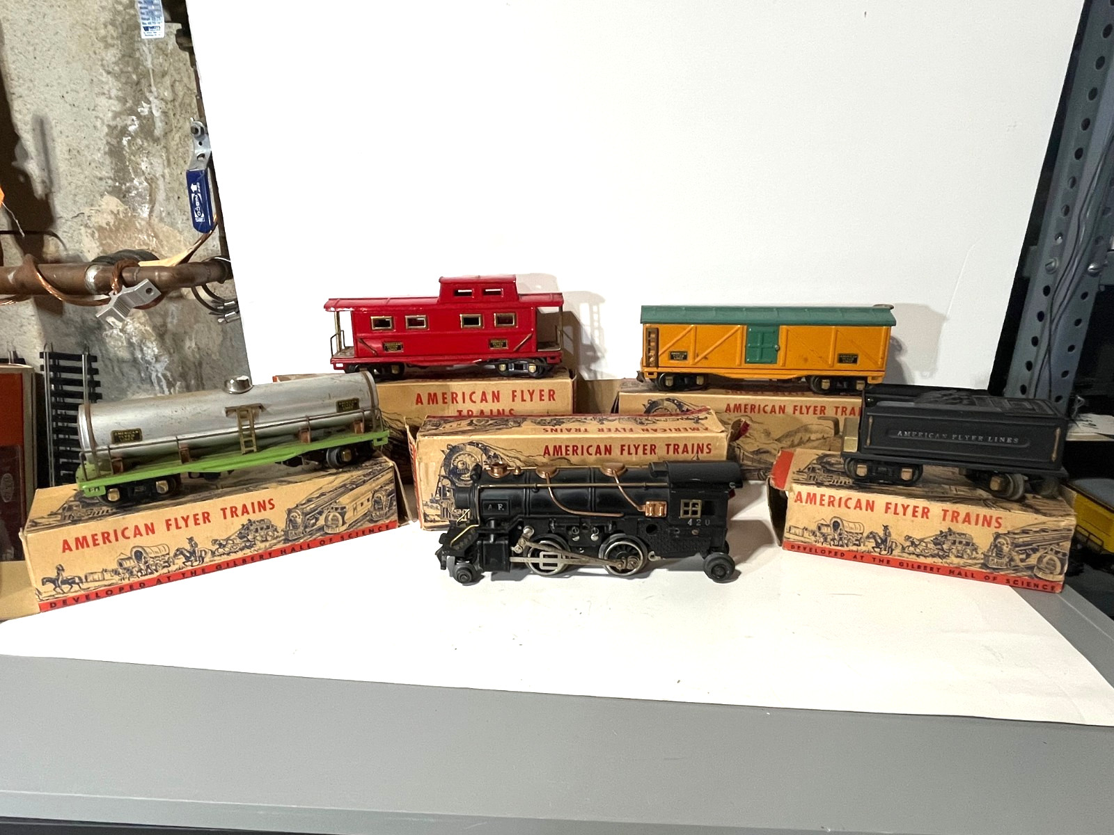 c. 1939 - American Flyer 420 Steam Locomotive Train Set Original Boxes - TESTED