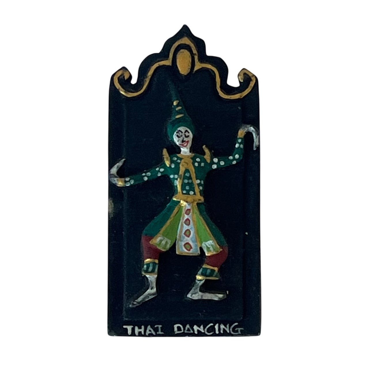 Vintage Thai Dancing Hand Painted Wood Fridge Magnet Thailand Souvenir Dancer Vintage Thai Dancing Hand Painted Wood Fridge Magnet Thailand Souvenir Dancer