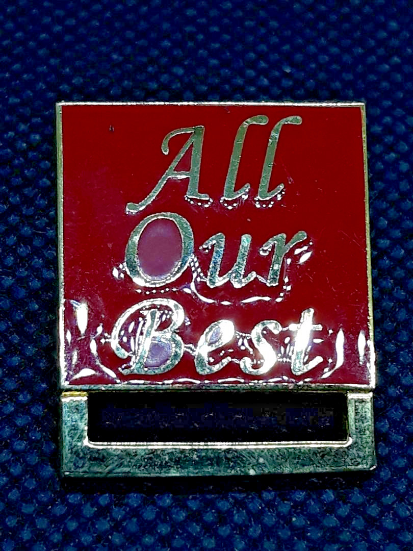 Ribbon Holder Pin Badge All Our Best ID Name Tag Button Metal Pin Brooch