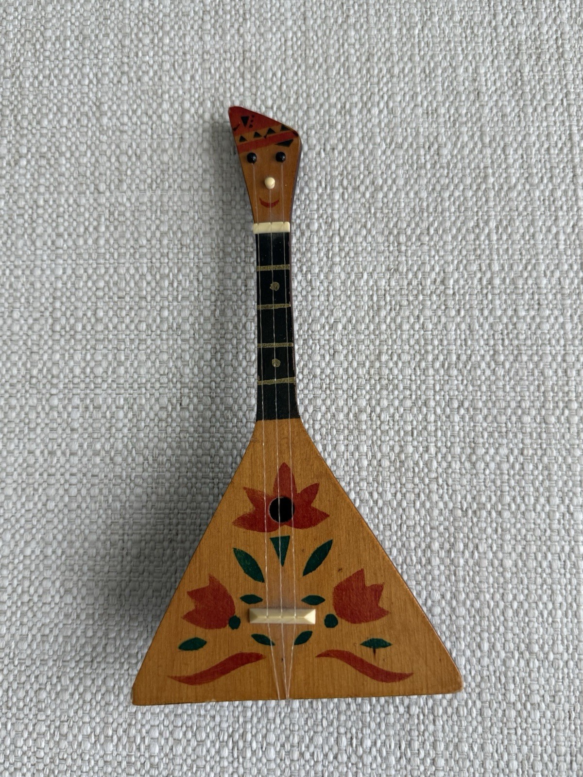 Vtg Hand Painted Folk Art St. Petersburg troika balalaika Souvenir Russian/Toy
