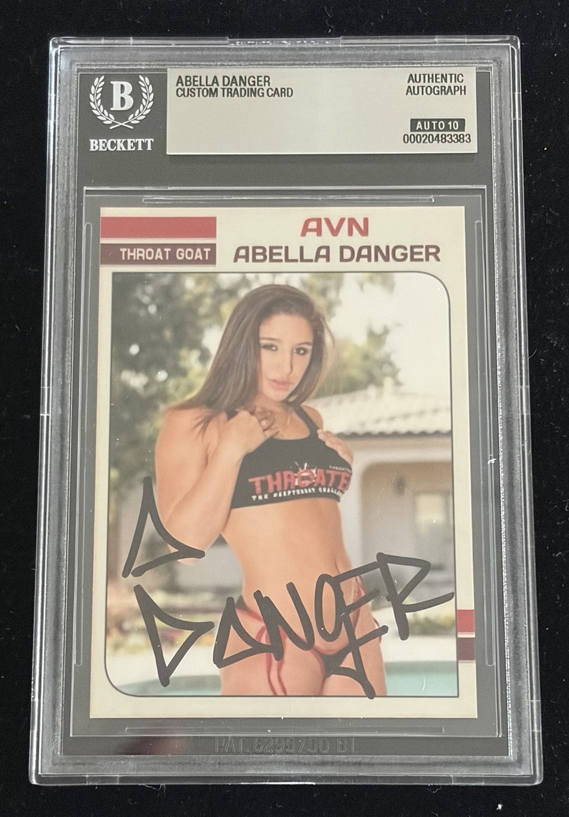Abella Danger Signed Custom Trading Card Beckett Encapsulated Autograph Grade 10
