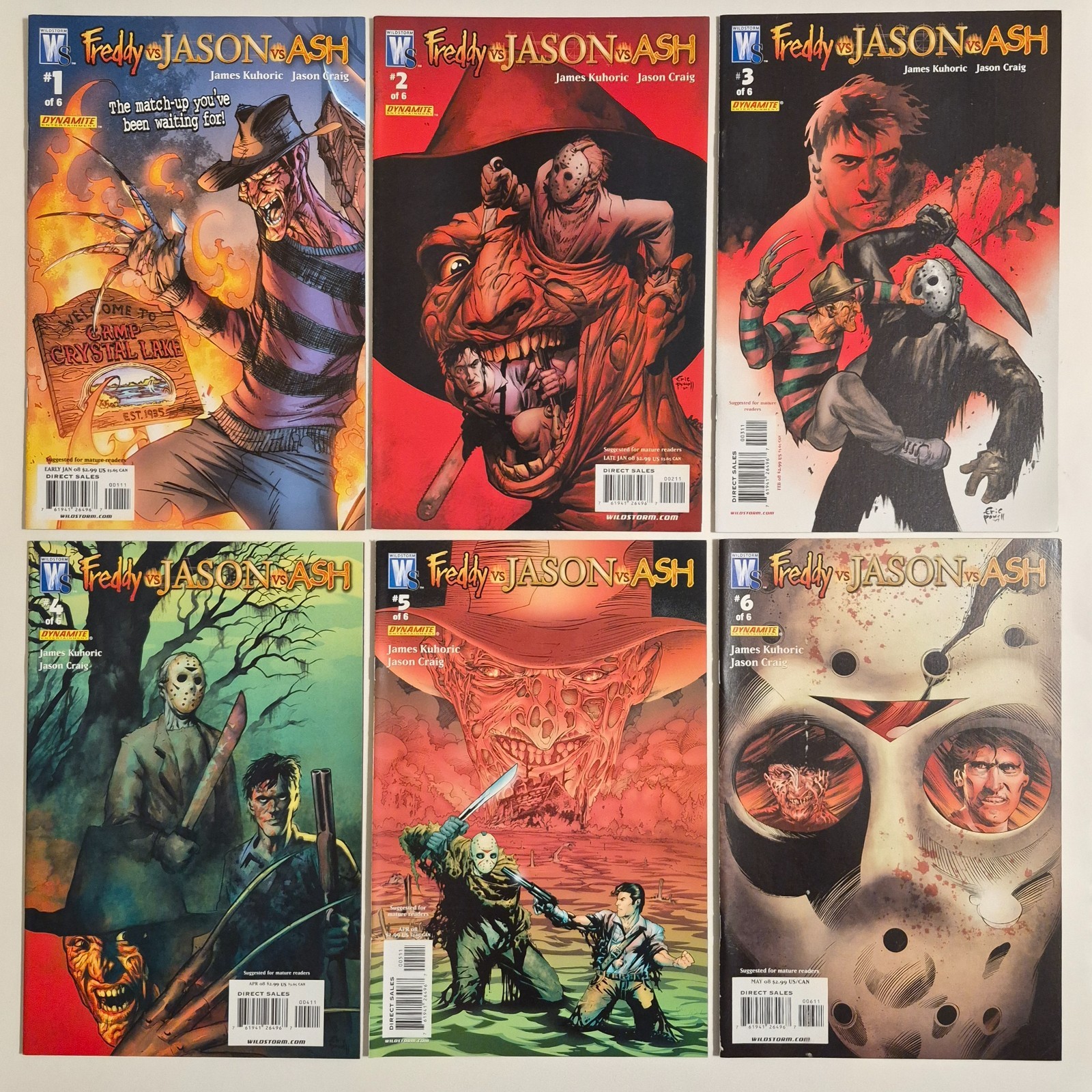 Freddy vs. Jason vs. Ash #1-6 (2008, Wildstorm) VF+ 2 3 4 5 Complete Set