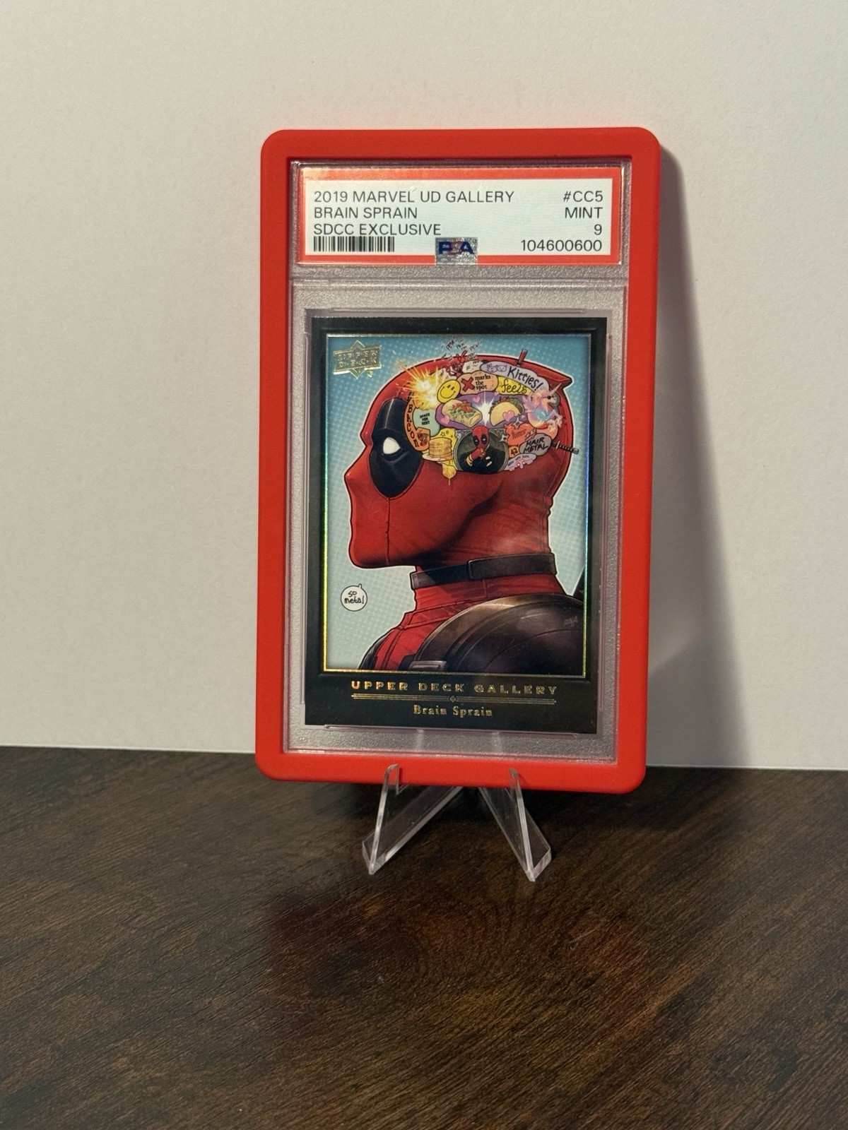 2019 UD Marvel Gallery San Diego Comic Con Brain Sprain PSA 9 Deadpool Pop 6