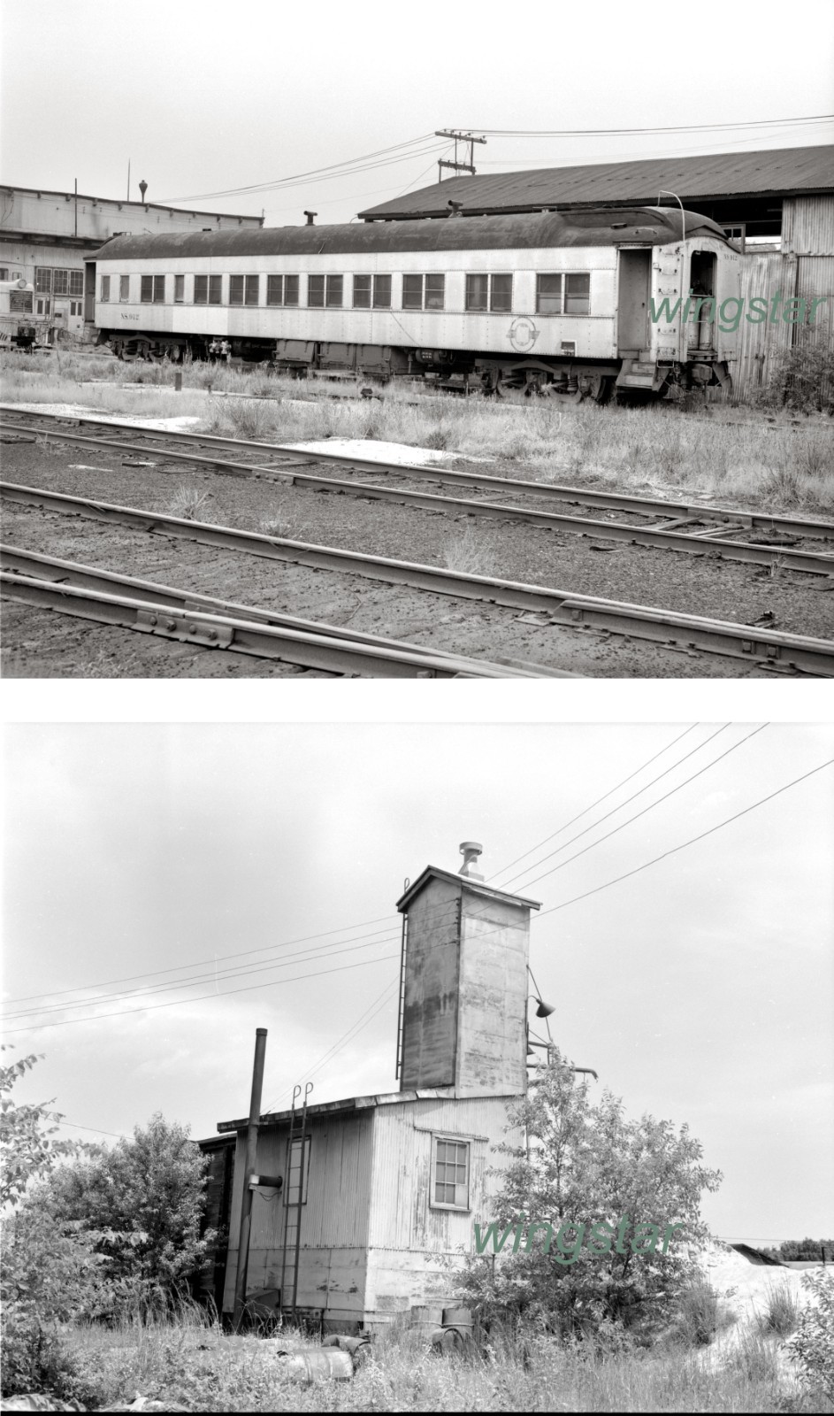 1970s Norfolk Southern Passenger Car 912 Sand House Chesapeake Vintage Negatives