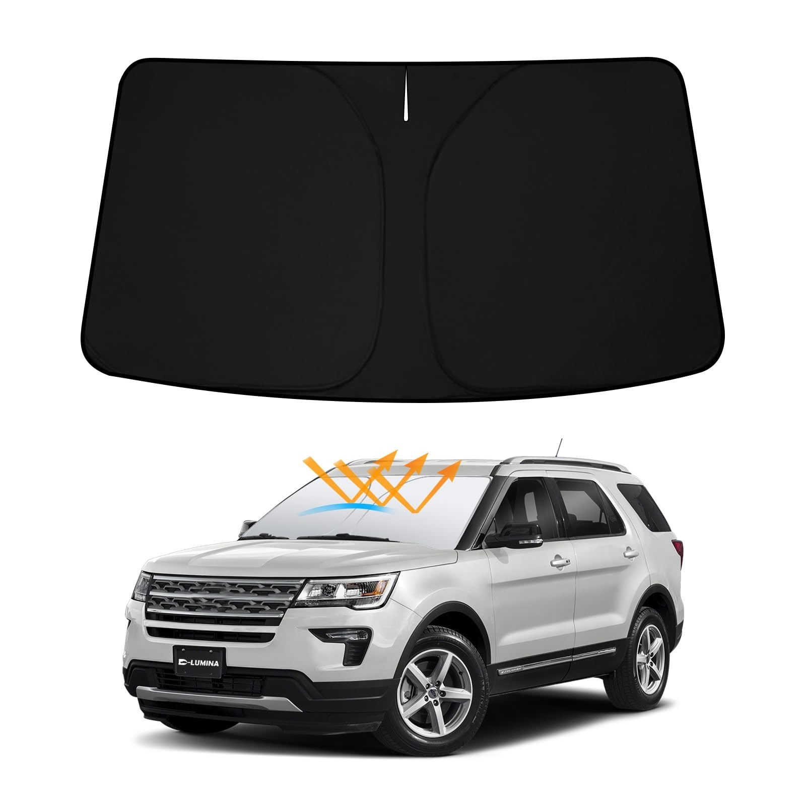 D-Lumina Front Winshield Sun Shade for Fo-rd Explorer 2011-2019 | Foldable Fr...