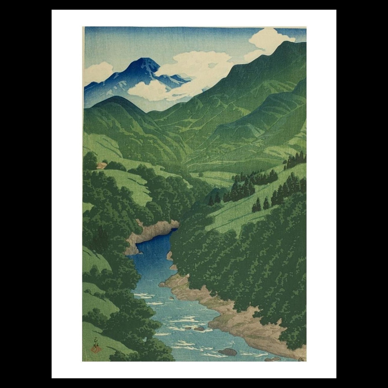 Kawase Hasui - The River Some, Koshu (1921) Art Card Print