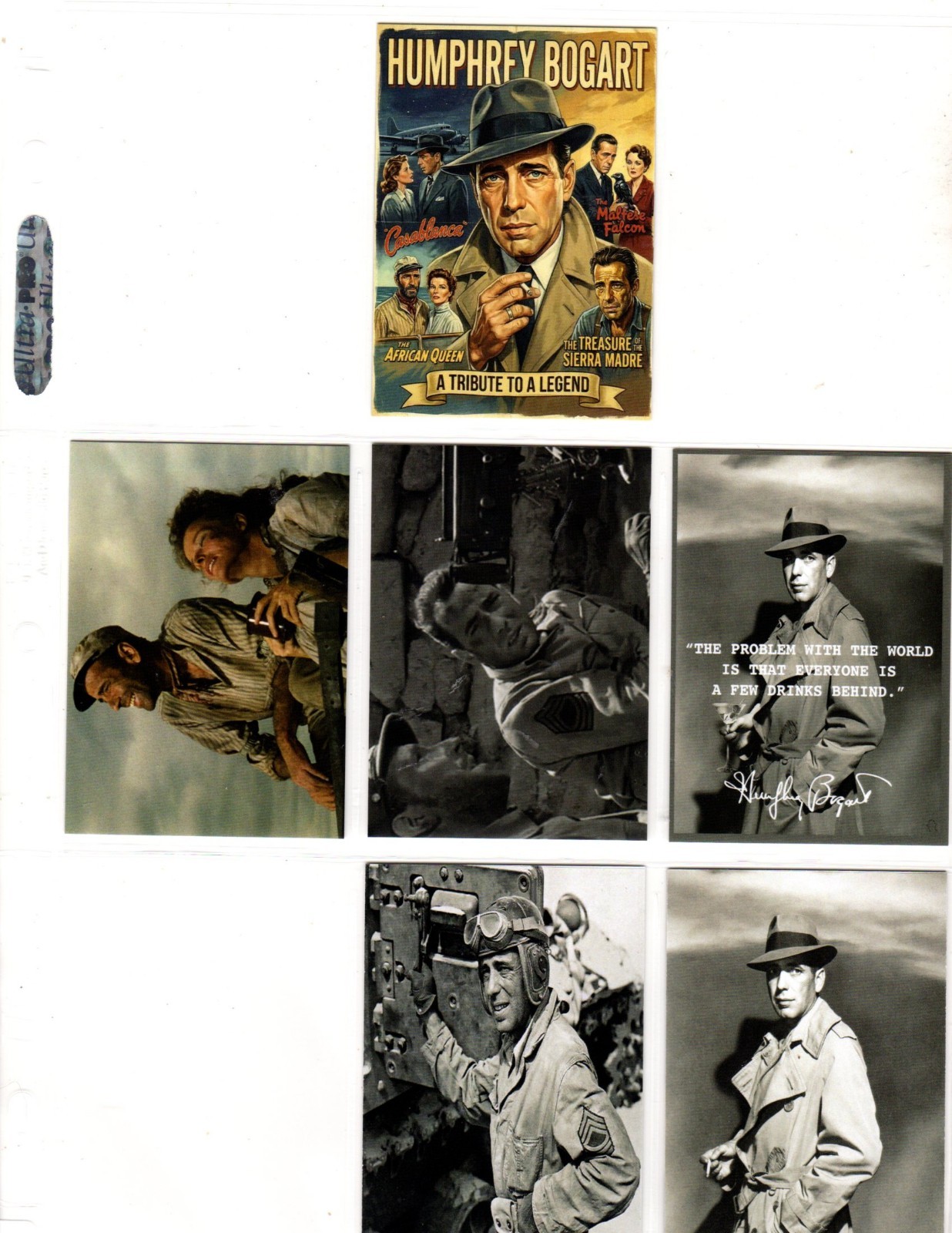 HUMPHREY  BOGART    CUSTOM   NOVELTY TRADING CARD 6 CARDS   SET