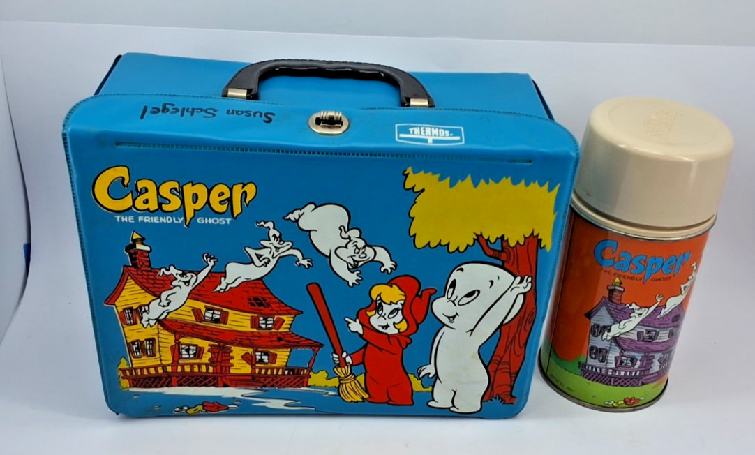 Lunch Box Vintage Casper The Friendly Ghost Vinyl 1966 Rare With Thermos T7