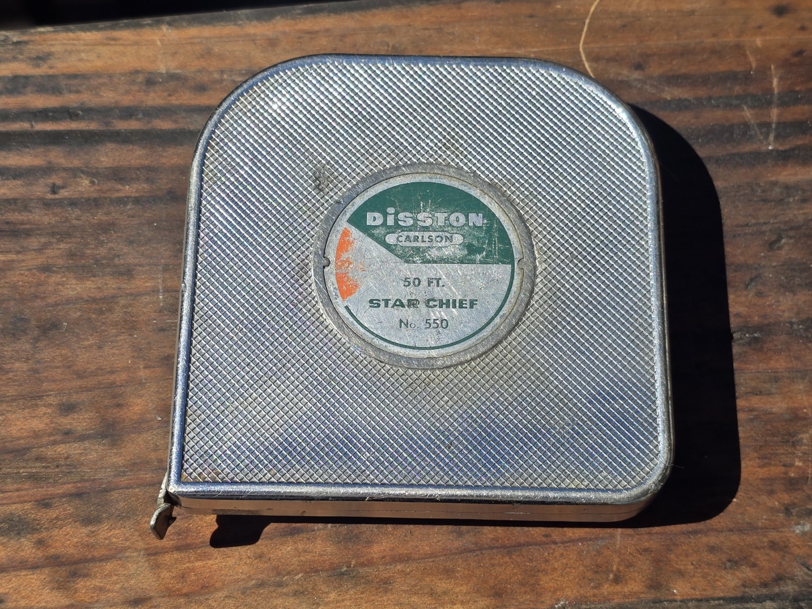 Vintage Disston Carlson 50ft Tape Measure  STAR CHIEF No. 550