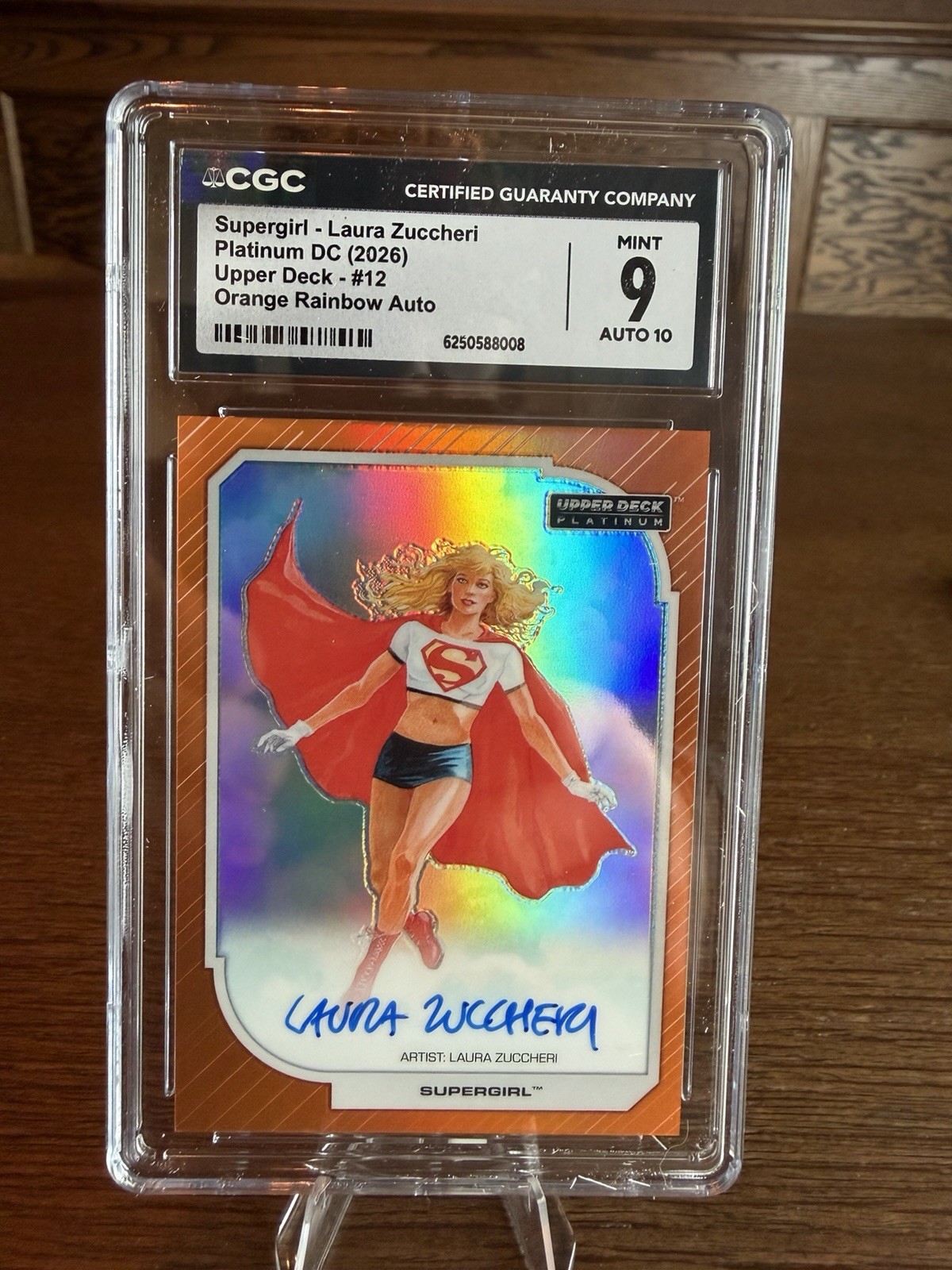2026 DC Platinum Supergirl Orange Rainbow Auto /35 CGC 9 Auto 10 Laura Zuccheri