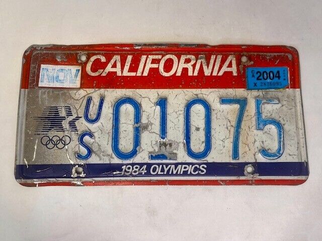 1984 California 1984 Los Angeles Olympics License Plate-Rough