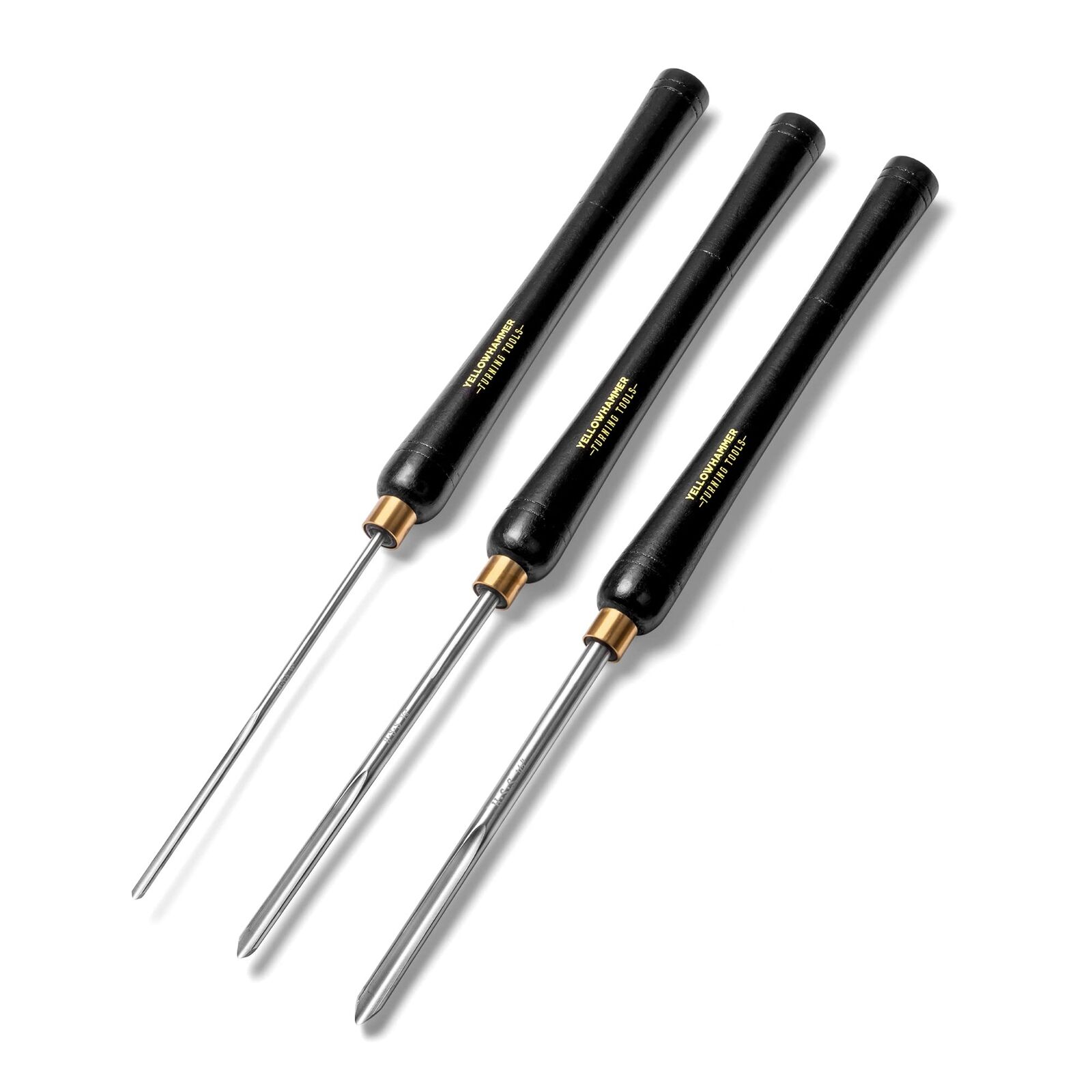 Yellowhammer Turning Tools Essentials 3 Piece Bowl Gouge Set Includes 1/4 Flu...