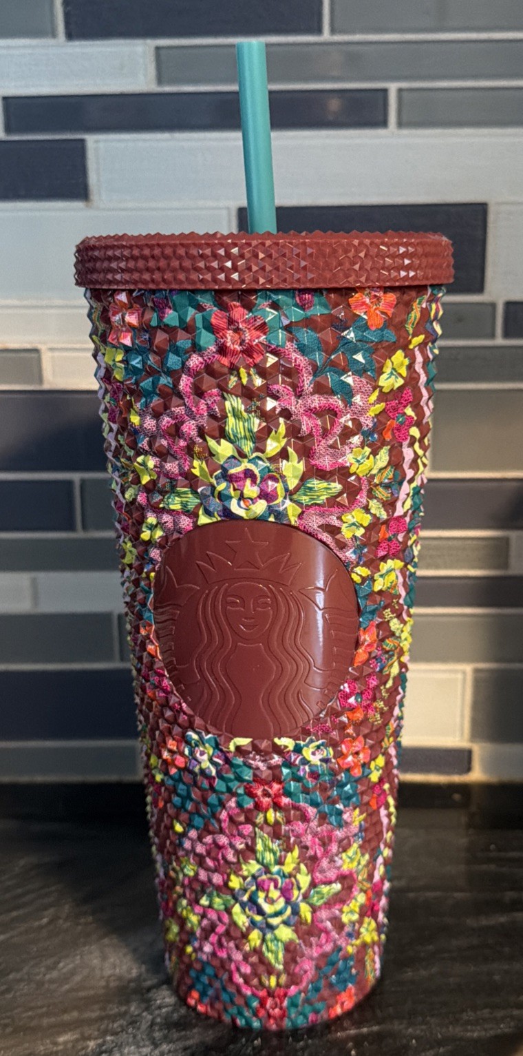 Starbucks Fall 2025 Floral Bling 24oz Cold Cup Rare Design Limited