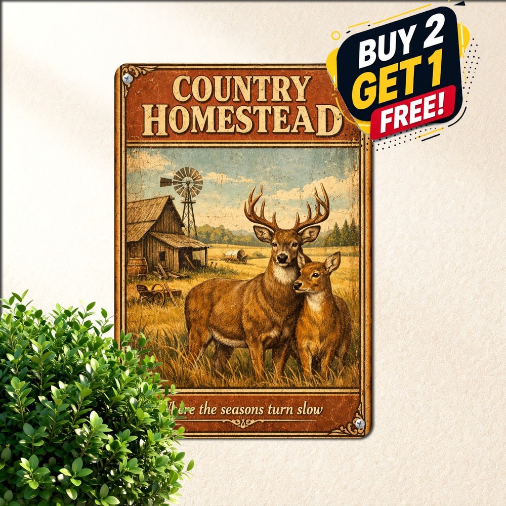 Olde Farmhouse Rustic Sign Vintage Country Home Decor Metal Tin Plaque