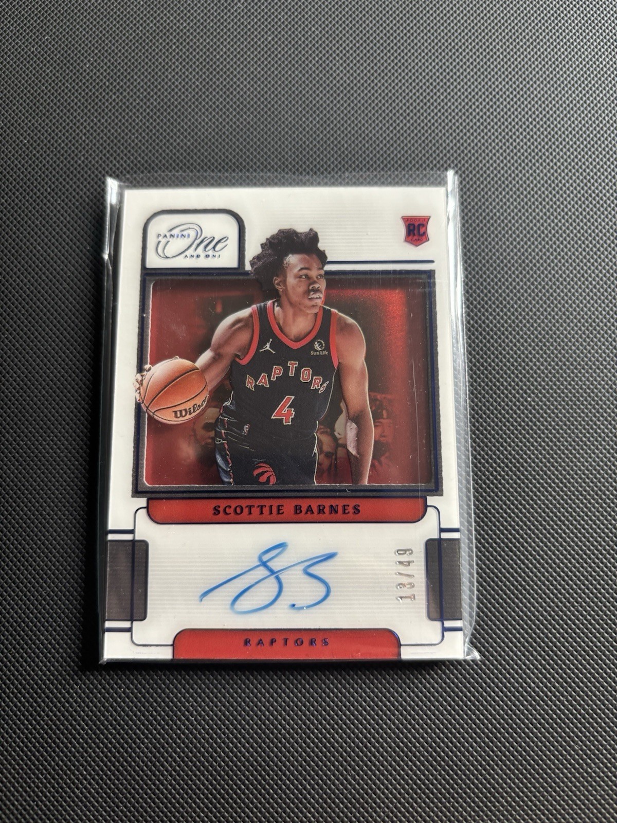 2021-22 Panini One and One Scottie Barnes RC Auto Toronto Raptors #RA-SCB /49