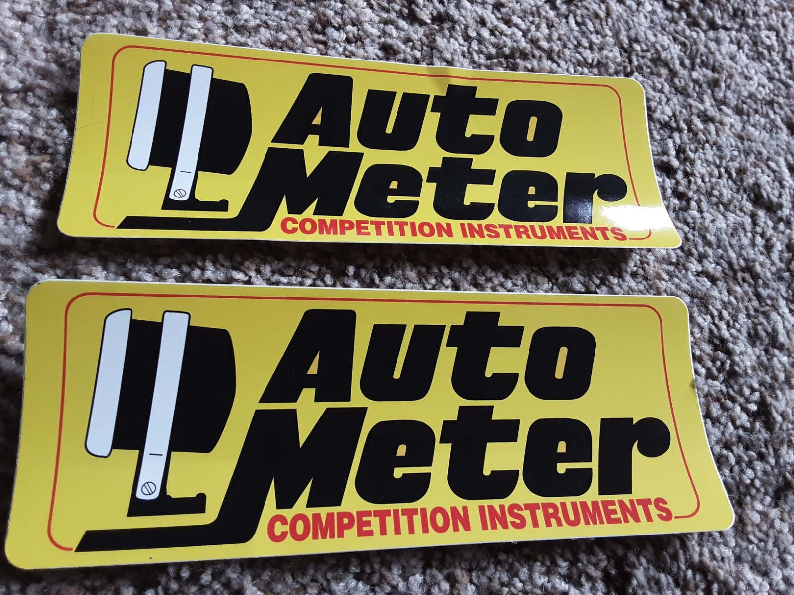 Lot of 2 AUTO METER Gauges Racing Decals Stickers NHRA NASSER Tachometer 