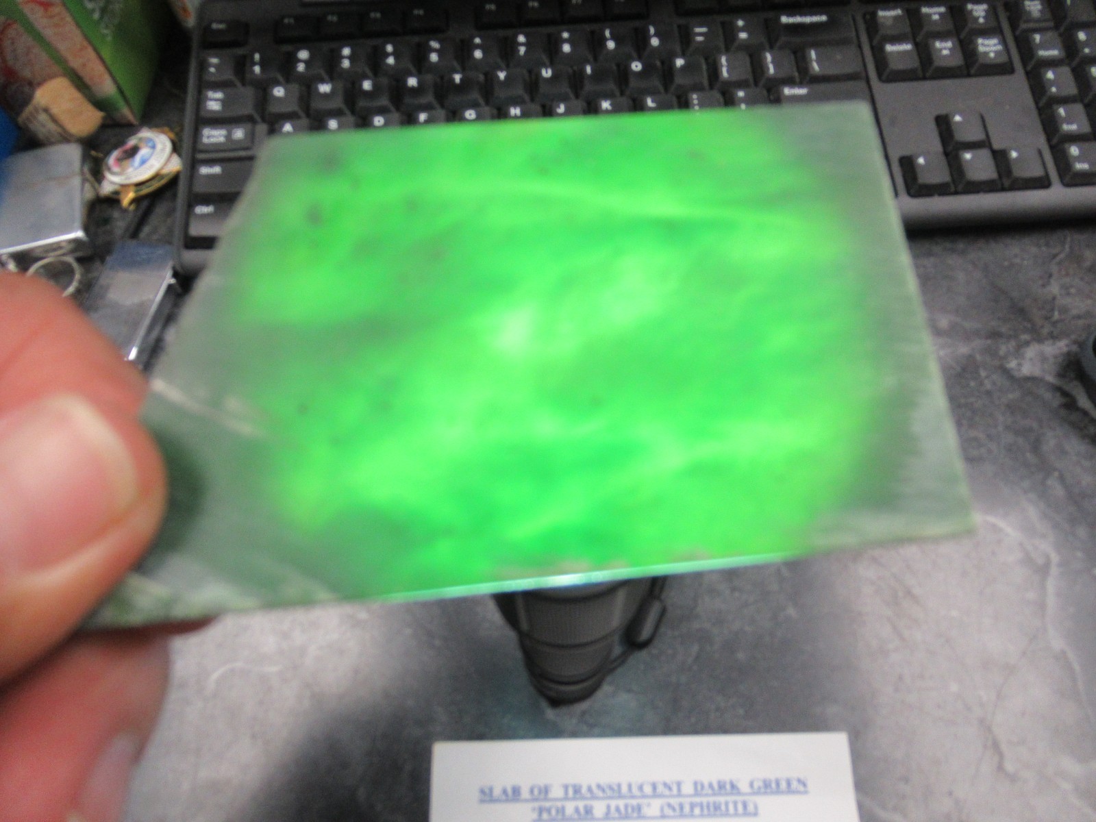 Translucent Nephrite Polar Jade Slab BC Canada 103gm Craig Hinegardner