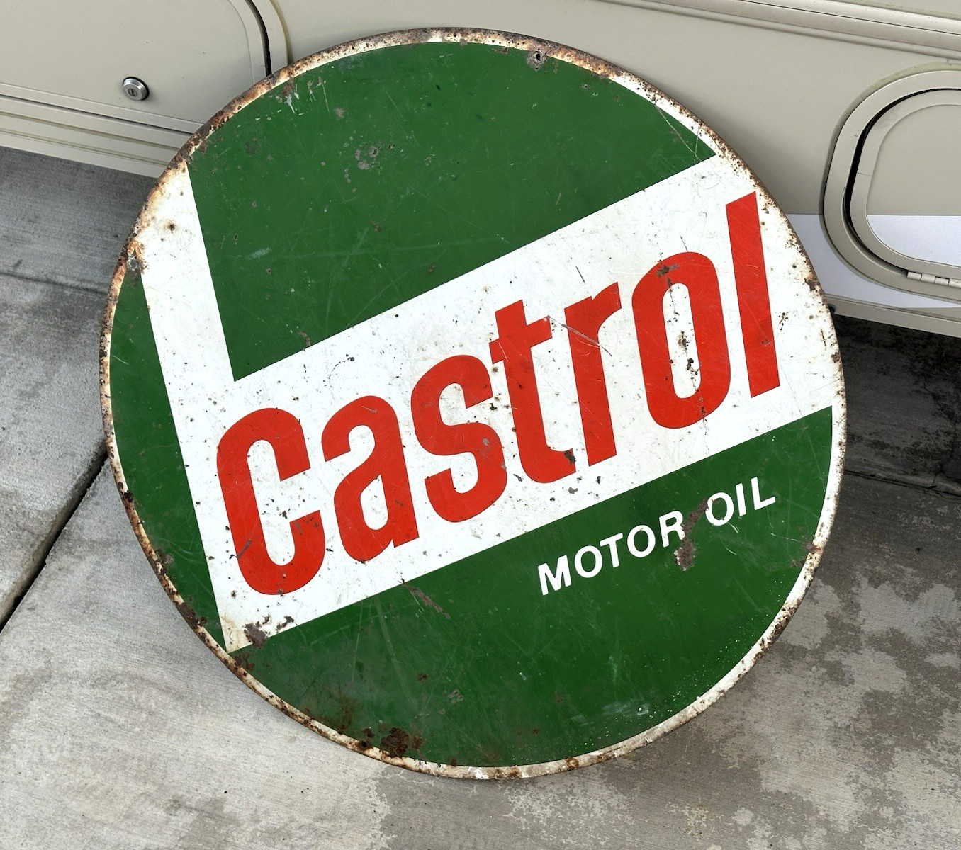 Vintage CASTROL MOTOR OIL 2-Sided Sign LARGE 29 1/2\