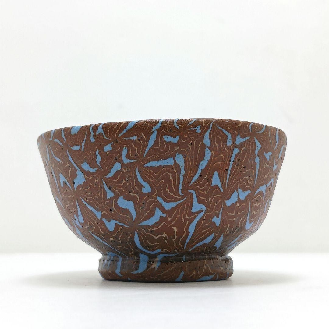 Tetsuo Nagae Nerikomi Guinomi Handmade Ceramic Sake Cup Japan Multicolor