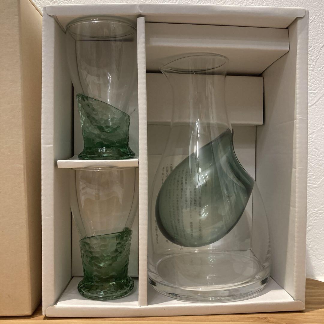 Sake cup Guinomi Cold  Bottle Glass Set Saki Crystal