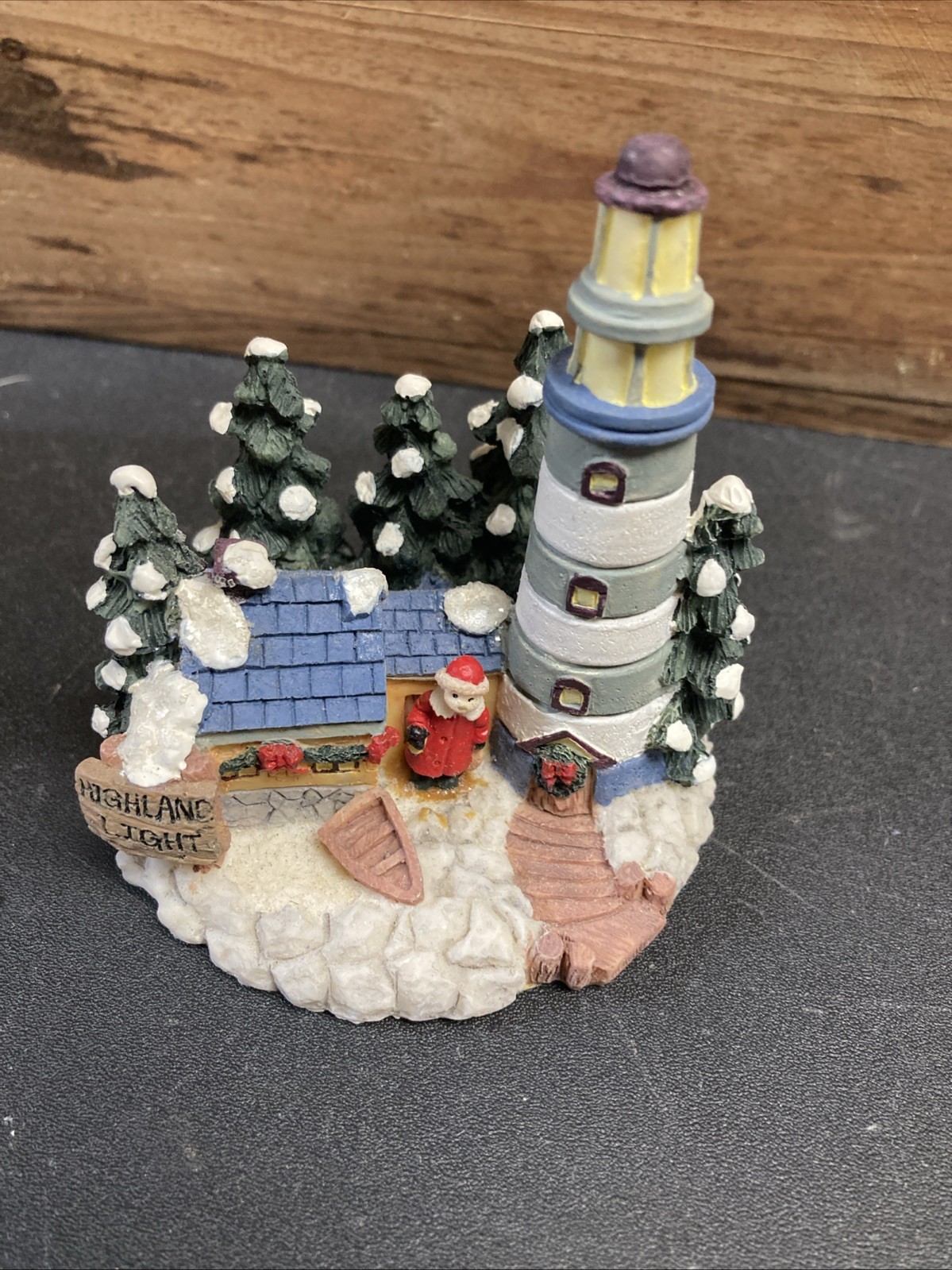 Crystal Falls Vtg 70s Highland Light Santa Lighthouse Cottage Nib Figurine Beach