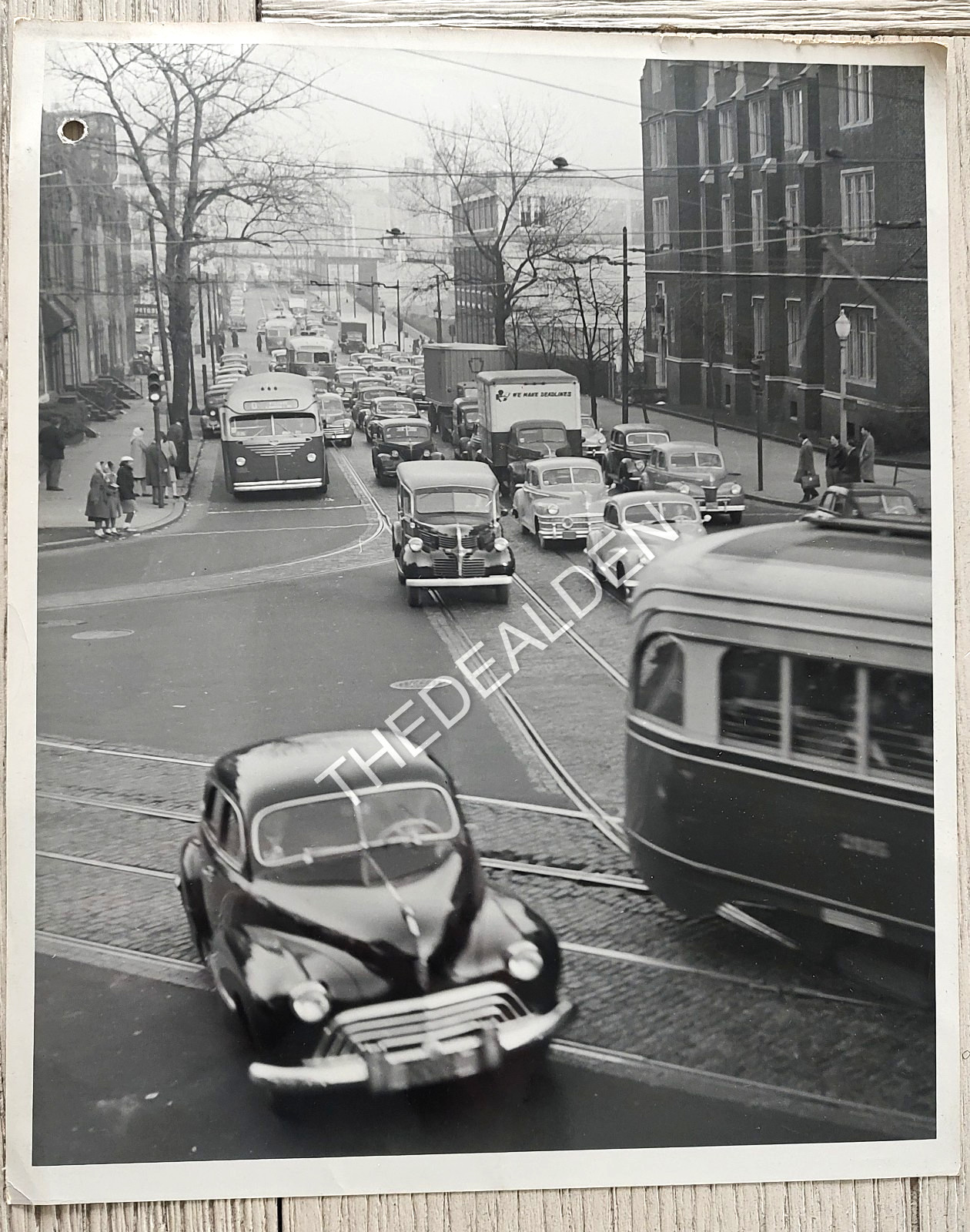 Vintage Original Photo Philadelphia PA Street Scene Traffic 1940s Market Walnut? Vintage Original Photo Philadelphia PA Street Scene Traffic 1940s Market Walnut?
