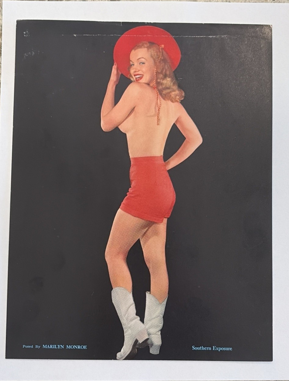 RARE 1954 Marilyn Monroe Southern Exposure Topless Pinup Lithograph 8\