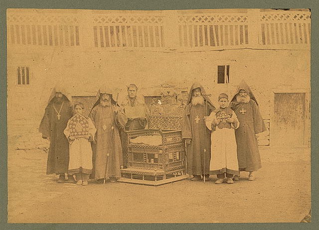 Van Turkey Armenian Monks Boys Throne of King Senekerim-Hovhannes c1880s