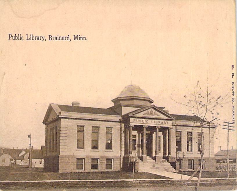 Brainerd MN Public Library E.C. Kropp Co. Vintage Postcard Minnesota