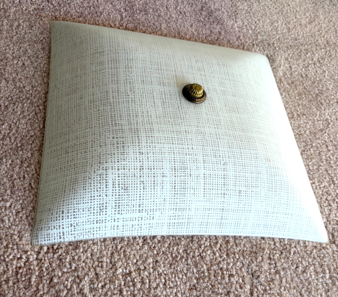 Vtg 1960s ATLAS Underwriters Laboratories Light MCM Flush Ceiling 2 Bulb Fixture