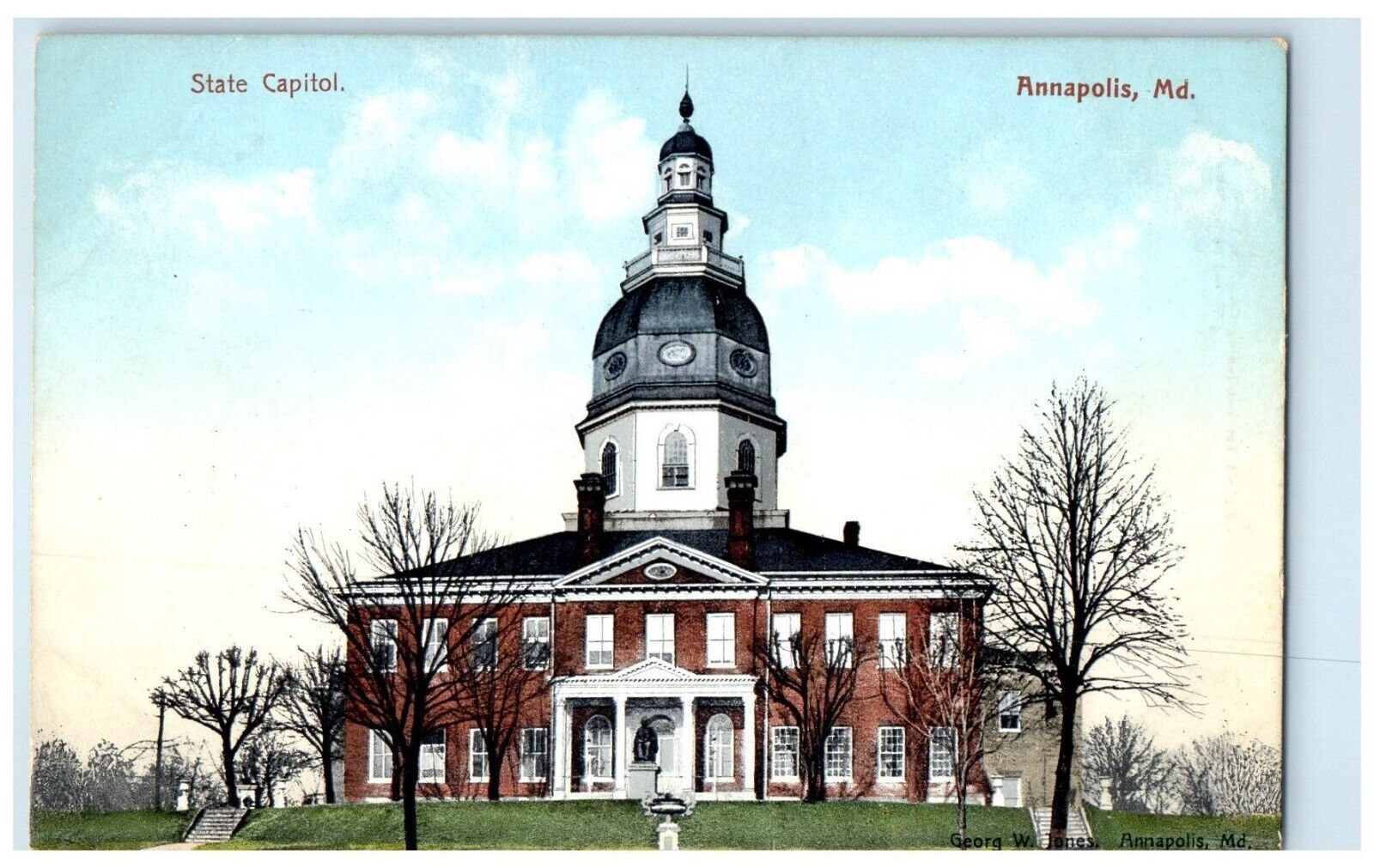 c1910 State Capitol Exterior View Building Annapolis Maryland Vintage Postcard