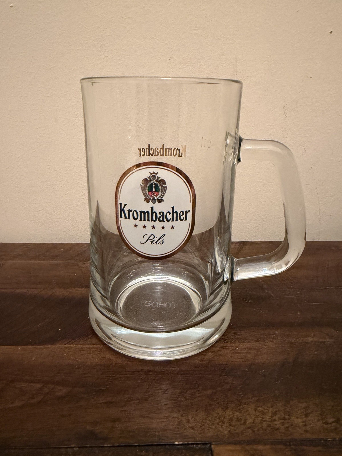 KROMBACHER PILS  BEER MUG  Glass Heavy Solid Germany