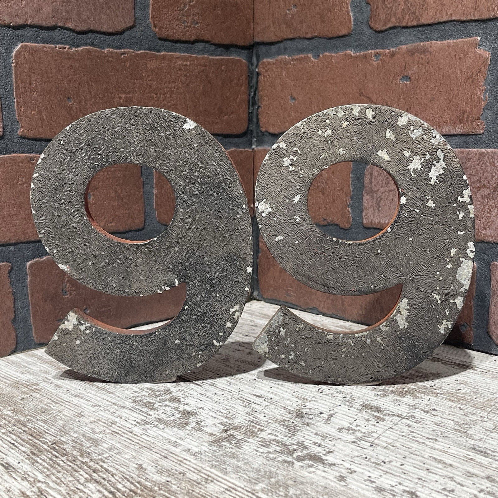 Vintage Wagner 6in “99” Cast Aluminum Movie Theatre Marquee Letters—FAST SHIP