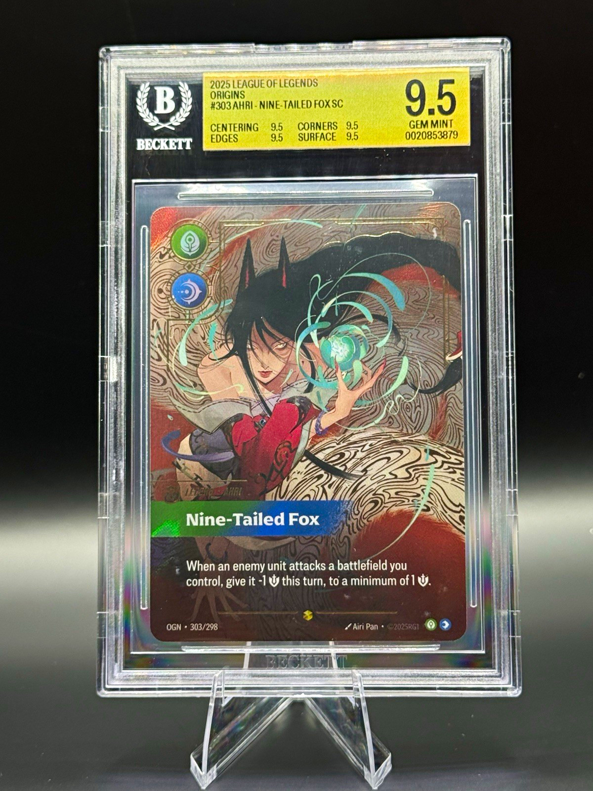 2025 League of Legends Origins Ahri Nine-Tailed Fox #303 Graded BGS 9.5