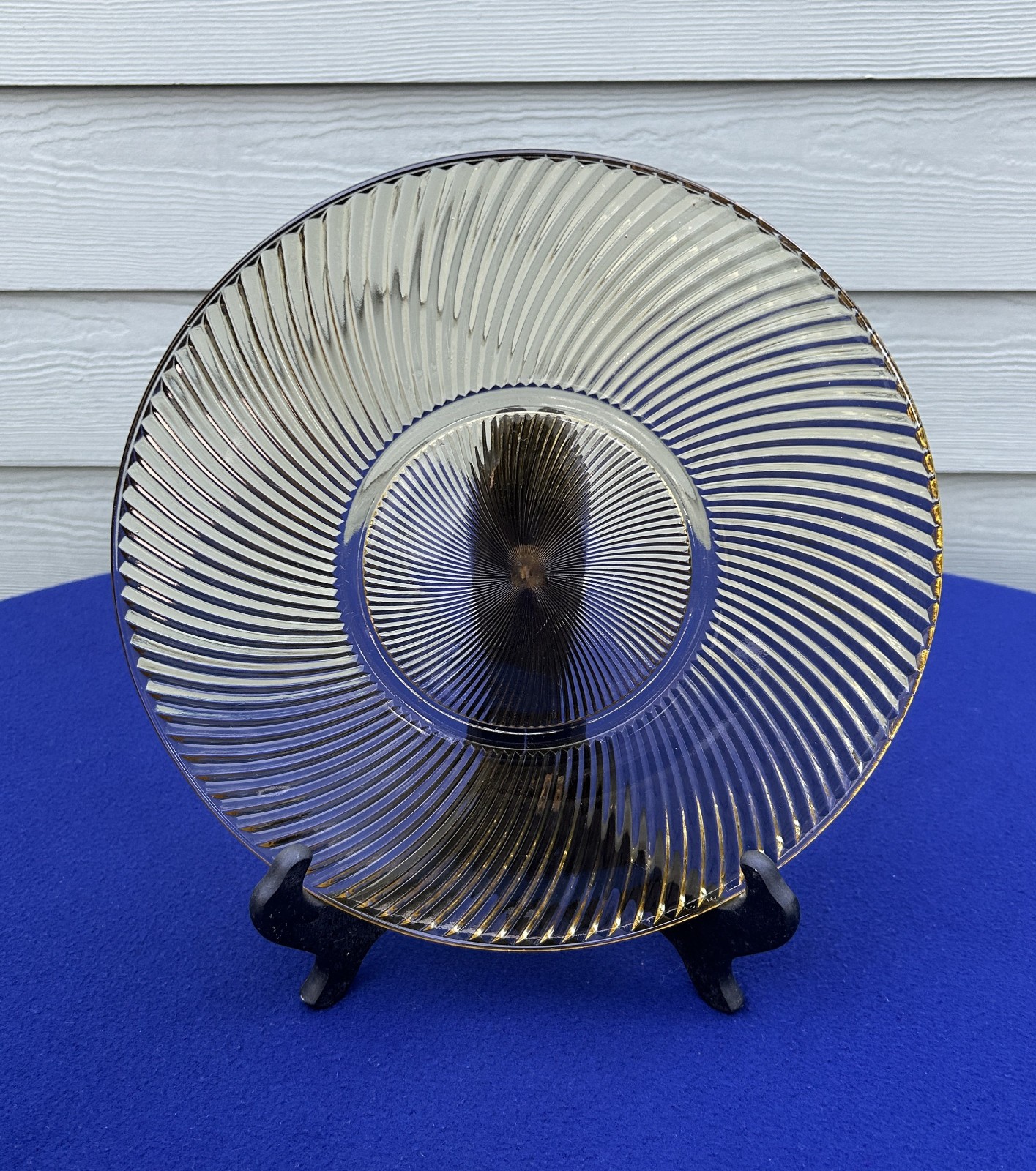 Federal Glass Diana amber sandwich plate, 11 1/2