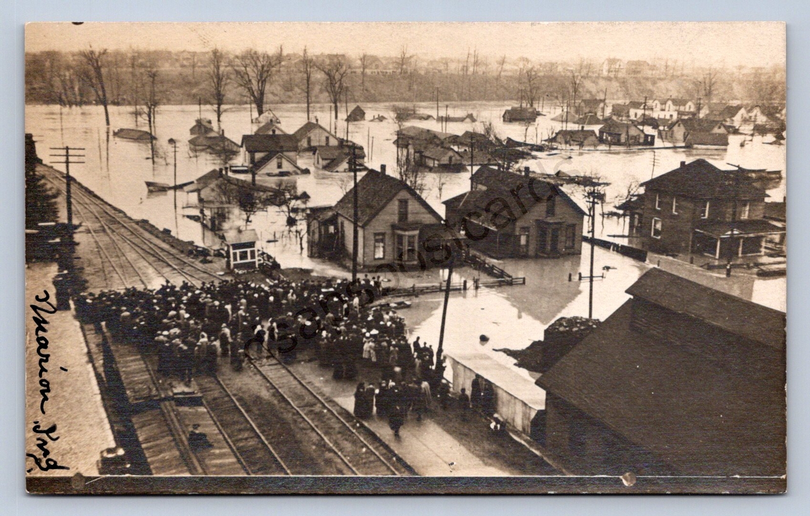 J99/ Marion Indiana RPPC Postcard c1910 Flood Disaster 429