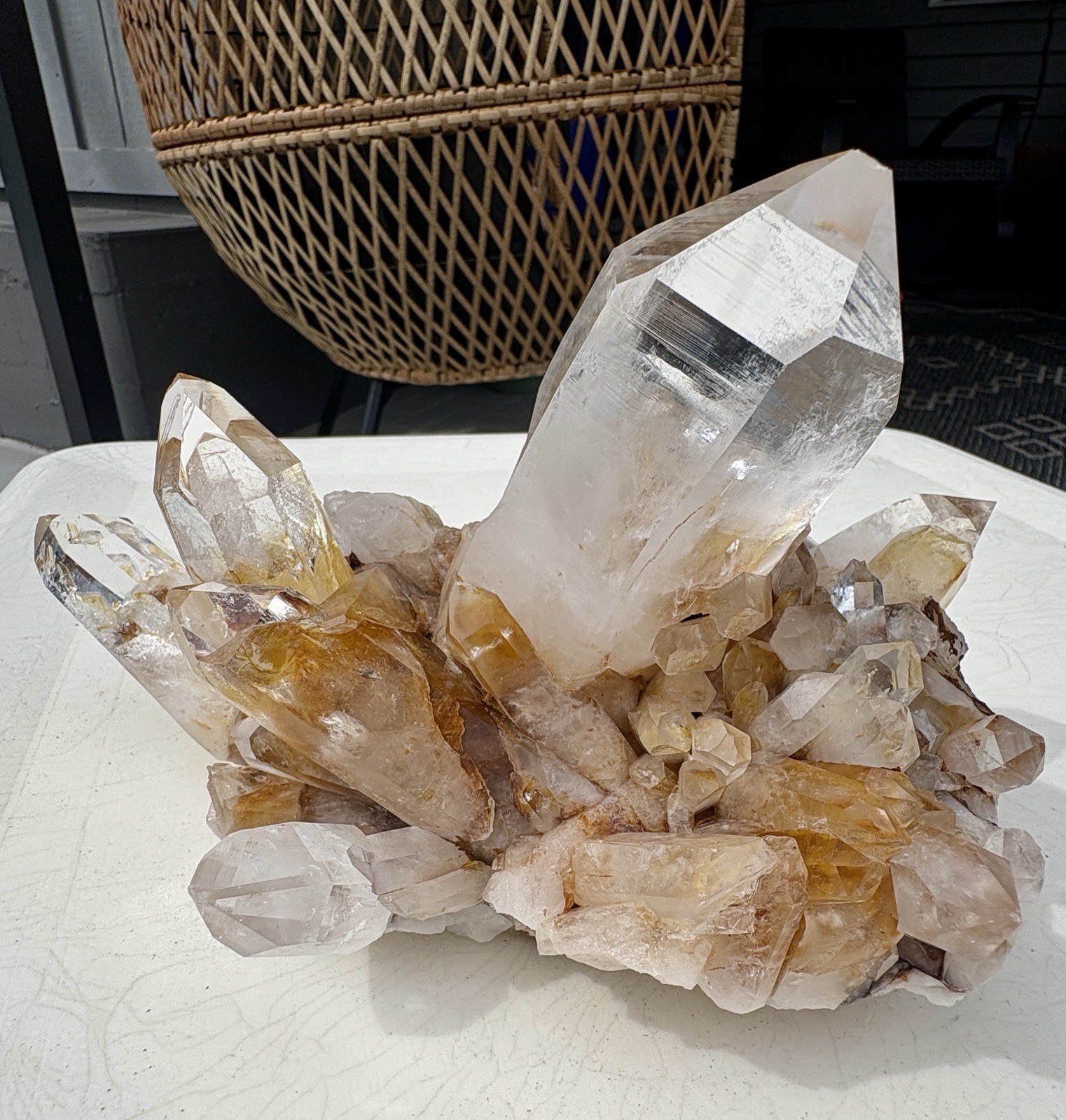 Large Golden Quartz Crystal Cluster Display Specimen 5 lb 13.6 oz