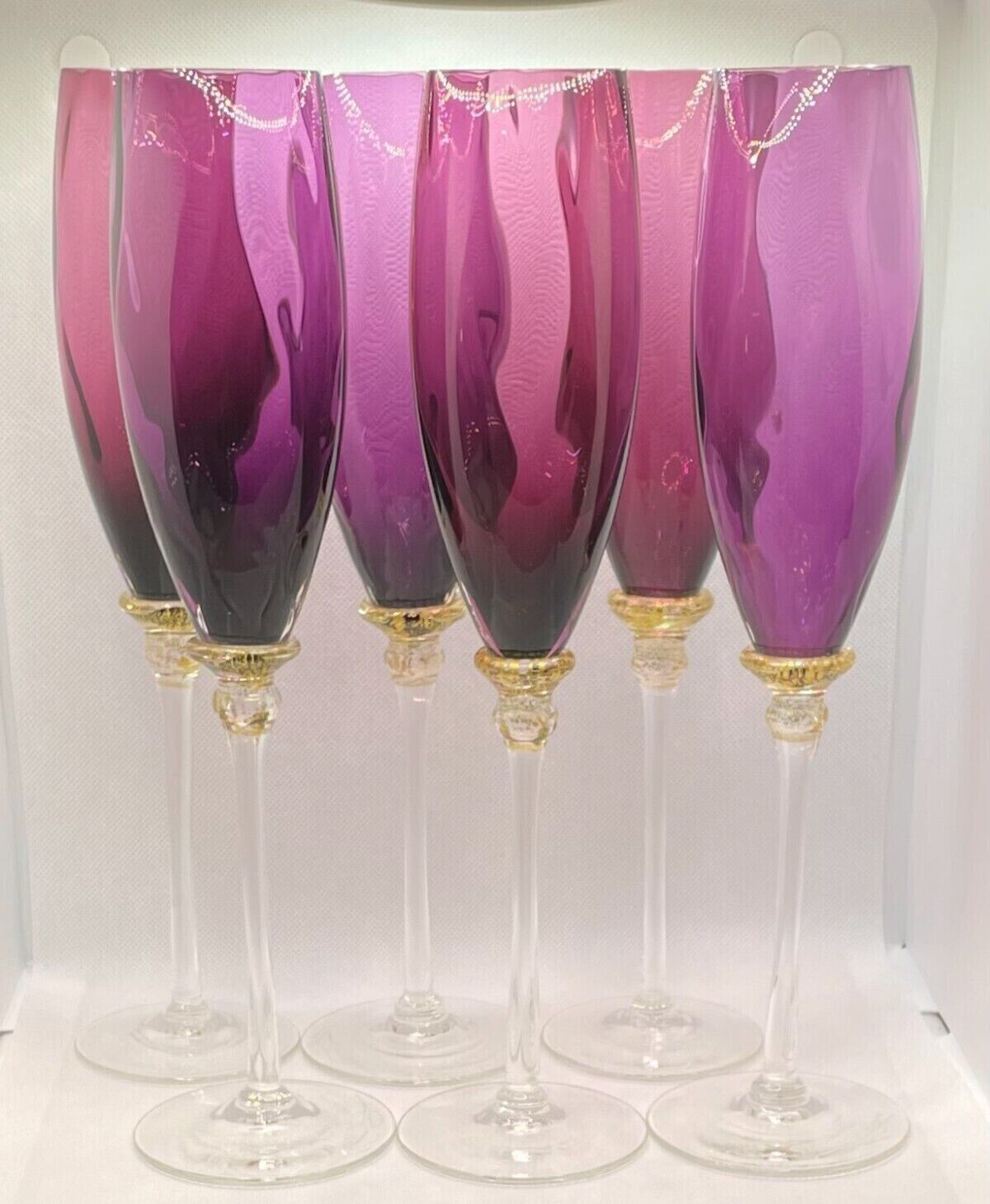 2 Union Street Glass Champagne Flutes 11.5\