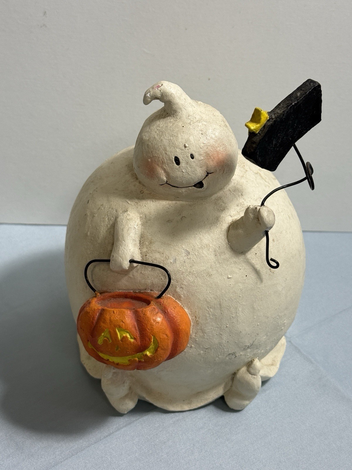 Vintage Halloween Ceramic Ghost Candle Holder Pumpkin Head Cannon Falls Vintage Halloween Ceramic Ghost Candle Holder Pumpkin Head Cannon Falls