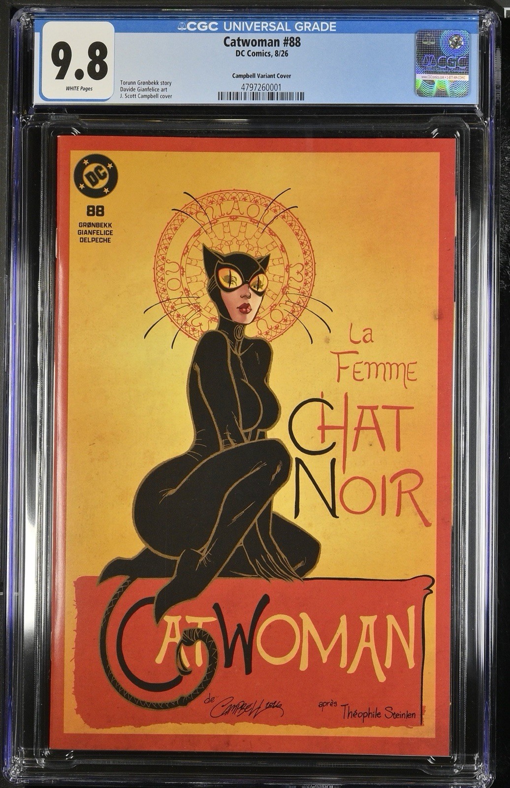 Catwoman #88 2026 DC J Scott Campbell Le Chat Noir Variant CGC 9.8