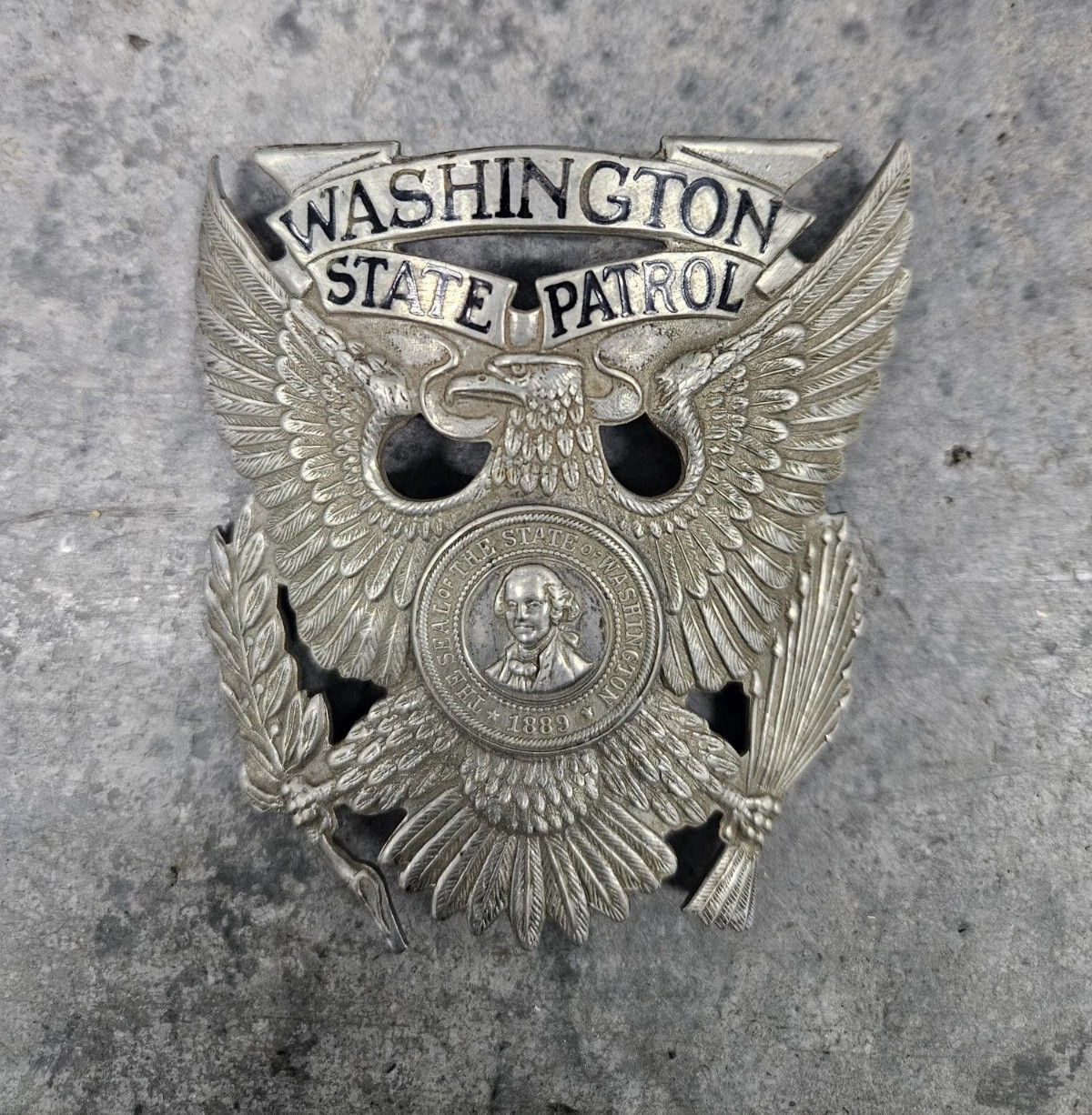 Vintage Obsolete Washington State Patrol Hat Emblem